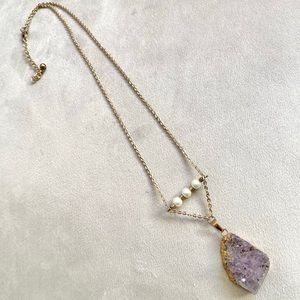 Raw Amethyst Druzy Necklace
